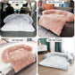 GGIB Calming Dog Bed Fluffy Plush Dog Mat for Furniture Protector with Removable Washable Cover for Large Medium Small Dogs and Cats (Medium, Pink)