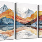 TTHYUEWS Large Abstract Canvas Wall Art - 3 Piece Mountain Landscapes Wall Paintings for Bedroom, Living Room, Office Decor