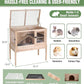 GUTINNEEN Guinea Pig Cage Rabbit Cage Indoor with Chew-Proof Edges, Clean Deep Tray, Leakproof PVC Layer, Small Animals Cage with Adjustable Legs - Natural Wood Color