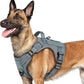 rabbitgoo Dog Harness for Large Dogs No Pull, Tactical Service Pet Vest with Molle and Control Handle, Adjustable and Reflective Military Harness for Easy Walking and Training, Grey, L