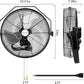 BILT HARD 4600 CFM 20 in. Industrial Wall Mount Fan, 3-Speeds High Velocity Wall Fan with Sealed Motor, Heavy Duty Metal Barn Fans for Garage, Commercial, Greenhouse, Warehouse & Shop Use