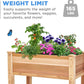 Jumbl Raised Canadian Cedar Garden Bed | Elevated Wood Planter for Growing Fresh Herbs, Vegetables, Flowers, Succulents | 34x18x30”
