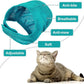Patelai 5 Pcs Cat Bathing Bag Set Cat Grooming Bag Adjustable Pet Shower Net Muzzles Nail Clipper Tick Remover Tool Massage Brush(Green White)