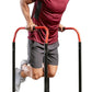 Sunny Health & Fitness Power Tower, Dip Bar, Push-Up & Pull Up Assisting Parallette Station w Optional Rock Climbing Grip Trainer