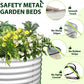 A ANLEOLIFE 2-Pack 4ft x 18” Tall Galvanized Raised Garden Beds Outdoor, Round Metal Planter Box for Planting Vegetables Flowers Herb, Anti-Rust & Easy-Setup, Antique White
