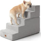 EHEYCIGA Dog Stairs for High Bed 22.5" H, 5-Step Dog Steps for Bed, Pet Steps for Small Dogs and Cats, Non-Slip Balanced Pet Ramp Indoor, Light Grey