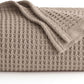 Bedsure 100% Cotton Large Throw Blanket for Couch 50x70 inches - Breathable and Soft, Waffle Weave Throw Blanket for Office, Taupe
