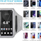 GUZACK Running Armband Case for iPhone 16/15/14/13/12/11 Pro Max, Galaxy S25/S24/S23/S22, Universal Cell Phone Arm Holder with Key Pocket & Card Slot, Gray