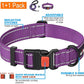 Heavy Duty Dog Leash - Comfortable Padded Handle, 5 ft Long - Dog Leashes for Small Medium Large Dogs (Leash+Collar XS Neck 10.5"-13.5", Purple)