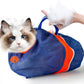 Cinf Cat Bathing Bag, Breathable Mesh Anti Scratch Adjustable Cat Grooming Bag for Nail Trimming, Bathing Soft Cat Washing Bag(Orange Blue) M