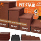 Dog Stairs with Storage 23" H, 4-Step Wider Dog Steps for High Beds Window, Folding Sturdy Pet Stairs Gift for Small/Medium/Large Old Dogs Cats, Ramp for Climbing Car Up to 200 lbs, Brown