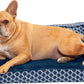 Furhaven Memory Foam Dog Bed for Medium/Small Dogs w/ Removable Bolsters & Washable Cover, For Dogs Up to 35 lbs - Plush & Woven Decor Comfy Couch Sofa - Diamond Blue, Medium