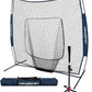 PowerNet Baseball Softball Practice Net 7x7 with Baseball Accessories for Practice Pitching, Batting & Fielding, Ball Caddy, Weighted Baseballs, Tee