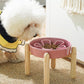 LE TAUCI Ceramic Slow Feed Dog Bowls, Elevated for Small and Medium Breed Dogs, Anti-Gulping Pet Feeding Dishes, Flower Pink, 1.5 Cups
