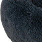 Best Pet Supplies Round Donut Dog Bed with Plush Faux Fur Fabric, Calming, Anti-Anxiety Cushion for Indoor Pets, Slip-Resistant Base, Soft Ergonomic Support - Gray, 30x30x8''