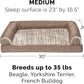 Furhaven Cooling Gel Dog Bed for Medium/Small Dogs w/ Removable Bolsters & Washable Cover, For Dogs Up to 35 lbs - Luxe Faux Fur & Performance Linen Sofa - Woodsmoke, Medium