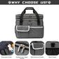 BAGLHER Dog Travel Bag for Supplies - Double-Layer Airline Approved Weekend Pet Travel Organizer Set for Dog and Cat Tote with 2 Pet Food Containers and 2 Collapsible Silicone Bowls Grey