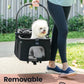4 Wheels Pet Stroller, Dog Stroller for Small/Medium Dogs and Cats up to 33 lbs, One-Click Fold & Draggable, Removable Carrier, Zipperless Entry, Mesh Windows, Black