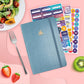 Clever Fox Wellness Planner - Weekly & Daily Health and Wellness Log, Food Journal & Meal Planner Diary for Calorie Counting, Notebook for Medical Condition Tracking, A5-Sized - Aquamarine