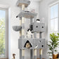 Globlazer Extra Large Cat Tower, 81-inch Tall Cat Tree for Big Cats 20 lbs, XXL Heavy Duty Cat Scratching Tower for Indoor Adult Cats with 3 Cat Condos, 8 Scratching Posts, F81, Light Grey