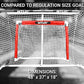 MyLec Deluxe Hockey Set, with 1 Hockey Goal, 2 43" Hockey Sticks & 1 Soft Ball, Sleeve Netting System, PVC Tubing Net, Lighweight & Durable, Enhanced Grip, Pre-Curved Mini Hockey Stick (Red/White)