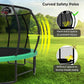 10 12 14 15 16FT Outdoor Trampolines for Kids and Adults, Pumpkin Trampoline with Curved Poles, Recreational Trampoline with Basketball Hoop and Safety Enclosure Net for Kids and Adults