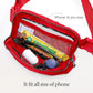 ODODOS Unisex Mini Belt Bag with Adjustable Strap Small Fanny Pack for Workout Running Traveling Hiking, Red