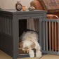New Age Pet ECOFLEX Dog Crate End Table - Furniture-Style Pet Crate for Crate Trained Dogs - Stainless Steel Tubing & a Latched Closure - 10 Year Manufacturer's Warranty, Medium
