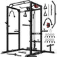 S21 Power Cage, Multi-Function Power Rack with Adjustable Cable Crossover System, 2000LBS Squat Rack for Home Gym with More Training Attachments