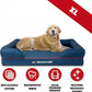 The Dog’s Bed Orthopedic Dog Bed XL Blue Oxford with Red Trim UK Flag Dog Bed 43.5x34, Memory Foam, Pain Relief: Arthritis, Post Surgery, Lameness, Veterinary Approved, Waterproof Washable Cover