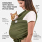 Dog Sling Carrier for Small Dogs - Anti-Anxiety Cat Sling, Puppy Pouch - Pet Sling in Gray Black Blue Green Pink Yellow (Green, Standard)