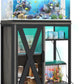 YITAHOME Fish Tank Stand with Power Outlets & LED Light, 20-29 Gallon Metal Aquarium Stand with Cabinet for Fish Tank Accessories Storage for Turtle Tank, Reptile Terrarium, 350LBS Capacity, Grey