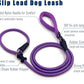 Slip Lead Dog Leash，Strong Nylon Rope Leash and Padded Handle,No Pull Outdoor Walking Training Lead for Small Medium Large Dogs (Purple, 1/2"×6ft)