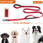 TwoEar 4FT 1IN Strong Red Dog Leash with 2 Padded Handles, Traffic Handle Extra Control, Comfortable Soft Dual Handle, Auto Lock Hook, Reflective Walking Lead for Small Medium and Large Dogs