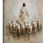 Jesus and Lamb Wall Art Christian Jesus Lamb Canvas Wall Decor Christ Religious Pictures painting Print Framed Artwork Decorations Gifts for Living Room Bedroom Prayer Room Church 16"x24"
