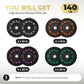 2 Inch Bumper Plates，10-500lbs，Barbell Rubber Olympic Weight Plates Set for Home Gym, Strength Training & Weight Lifting, Multiple Options Colors