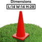 6, 9, 12, 18, 28 Inch Sports Training Traffic Cones - Durable Orange Cones for Soccer, Football, Basketball, Agility Drills, Parking, Safety, Road Use (Set of 12)