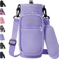 32 40 oz Water Bottle Carrier with Strap, Neoprene Water Bottle Sleeve Bag with 2 Pockets Insulated Flask Sling Holder for Walking Hiking Gym