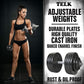 TELK – Adjustable Dumbbell Set – Home Gym Weight Set with Baked Enamel Cast Iron Plates – Space-Saving Free Weights for Strength Training
