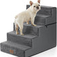 Dog Stairs for Small Dogs, 5 Tier Removable Wider Pet Stairs for Couch and Bed, 23.6" H Non-Slip Dog Steps for Puppies and Old Cats with Support Board, 29.5x19.7x23.6 inch, Dark Grey