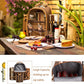 Apollo Walker Picnic Backpack Bag for 4 Person with Cooler Compartment,Wine Bag, Picnic Blanket(45"x53"),Best for Family and Lovers Gifts (Brown)