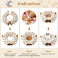 Cat Tunnel Bed for Indoor Cats, Cat Donut Tunnel with Washable Cushion, Peekaboo Cat Cave Toy, Multifunctional Playground Toys for Kittens, Rabbit, Brown Jacquard Pattern
