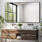 30 x 50 Inch Bathroom Mirror, Matte Black Wall Mirror with Metal Frame, Decorative Rectangular Vanity Mirror for Bedroom Bathroom Living Room Entryway (Horizontal/Vertical)