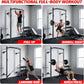 1600LB Wall Mounted Power Rack, Commercial Squat Rack for Home Gym with Multi-Grip Pull Up Bar, j-Cups & Landmine Attachment for Home and Garage Gym