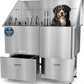 KANIS Professional Dog Washing Station - 304 Stainless Steel Pet Wash Sink & Grooming Bath Tub for Home with Ramp, Shower, Floor Grate, Storage Drawers, and Faucet for Large, Medium & Small Pets