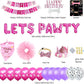 Dog Birthday Party Supplies, Pink Dog Birthday Decorations, Lets Pawty Balloons Banner Hat Bandana Tutu Skirt Outfit for Small Medium Dogs
