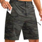 Pudolla Men's Hiking Cargo Shorts 9" Lightweight Outdoor Work Shorts for Men Travel Golf Camping Casual with 5 Zipper Pockets