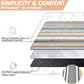 Waterproof Picnic Blanket 80" x 80" in Portable with Carry Strap for Beach Mat or Family Outdoor Camping Party, Park Blanket for Grass Park Hiking Travel Concerts (Dark Green&White&Orange, 80" x 80")