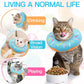 Cat Cone Collar Soft, Cute Cat Donut Collar After Surgery, Adjustable Kitten Recovery Cones to Stop Licking, Lightweight Neck Elizabethan Collars for Cats Kittens (Blue, Small)