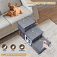 Bilibrara Dog Stairs for Small Dogs, Foldable Pet Steps for High Bed, Non-Slip 3-Step Cat Stairs with Storage, Condo and Fluffy Ball, Small Dog Indoor Ramp for Couch Window, 16'' H